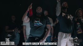 Bedaffi Green and Awthentic gesture to the crowd at the end of the battle.
