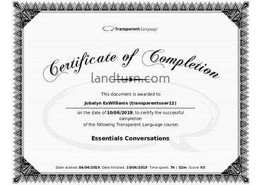A copy of the Certificate of Completion for Essential Conversations